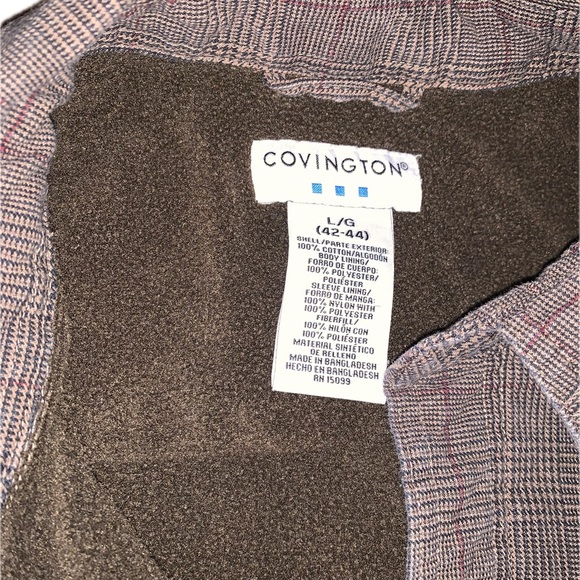 Vintage Houndstooth Plaid Fleece Lined Insulated Button Barn Coat Jacket Shirt L - Picture 4 of 15